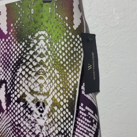 NWT Worthington Snake Skin Colorful Pencil Skirt Size 4 - Picture 2 of 6